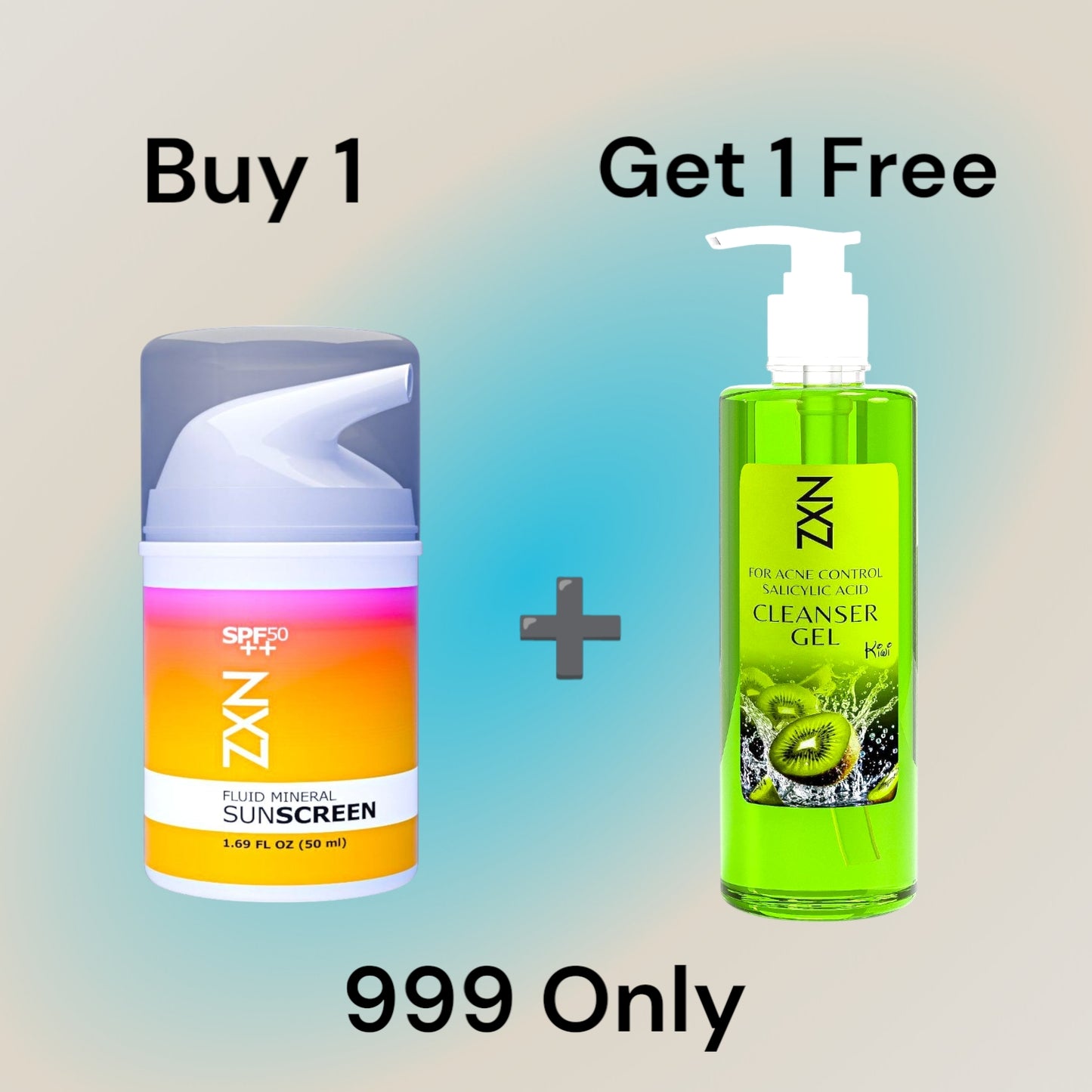 Buy Sunscreen SPF50++ Get kiwi Gel Cleanser 500ml Free